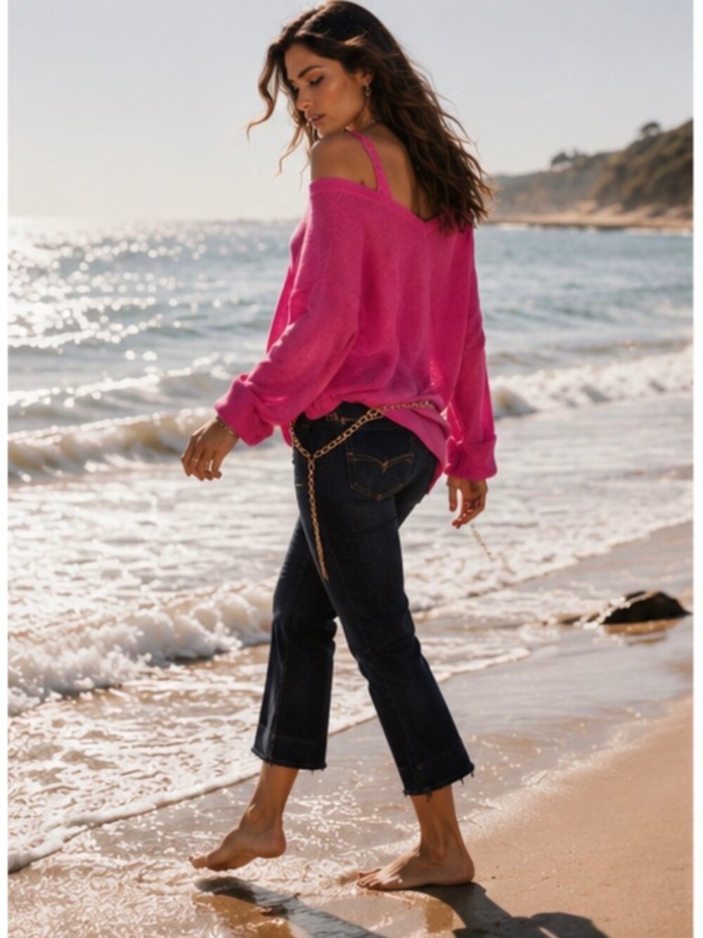 Free People Reversible Sweater Tunic Knit Top In Pink Size Small New With Tag